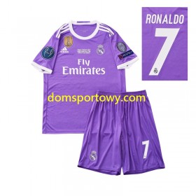Koszulka Real Madryt Cristiano Ronaldo 7 2016 Retro Dziecięcy Wyjazdowe Koszulki Piłkarskie Krótki Rękaw